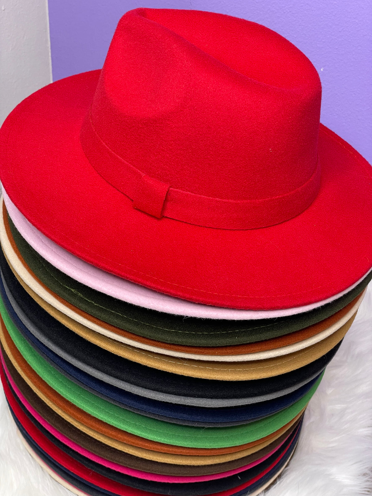 Solid Retro Fedora Brim Hats