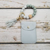 Tassel Card Case  Bracelet Keychain: Grey